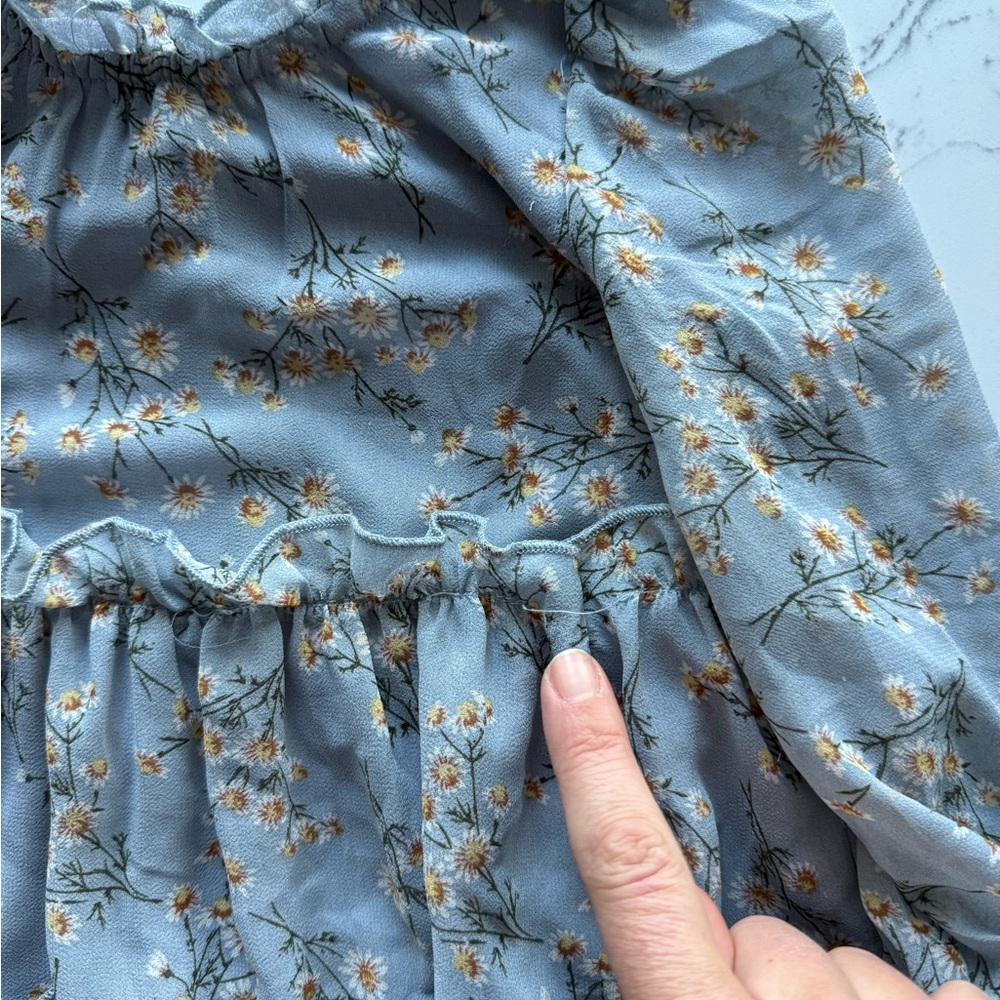 Girls Floral Ruffle Dress - Picture 2 of 3